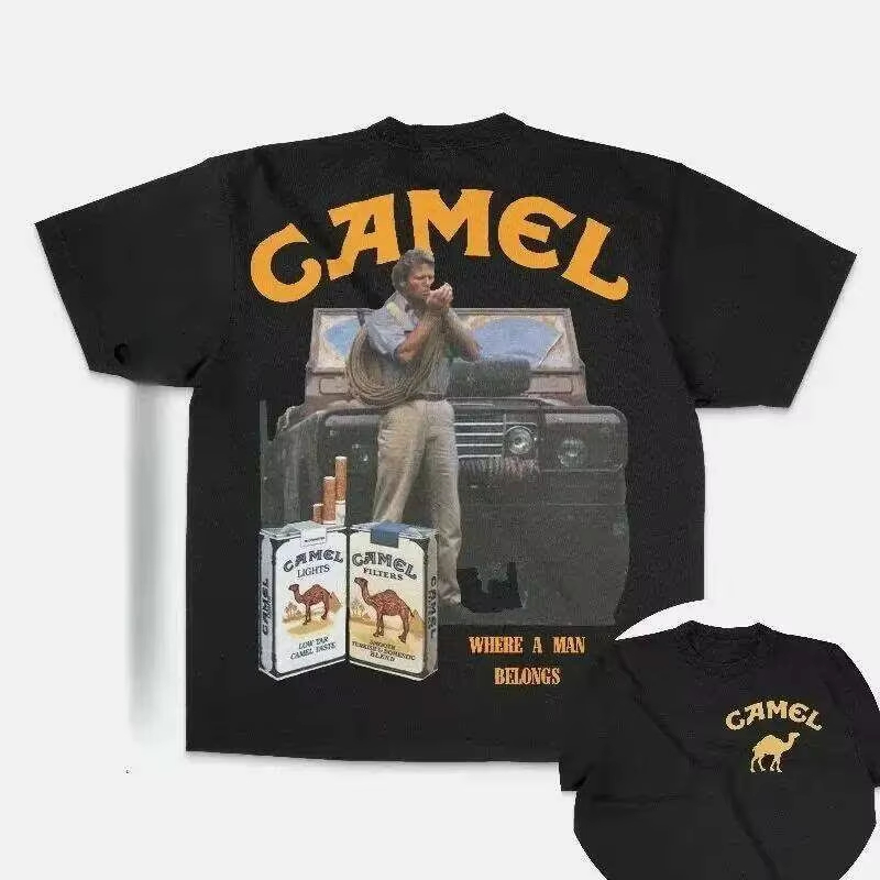 Streetwear Brand Vintage - T-shirt vintage publicitaire classique Camel, tendance,