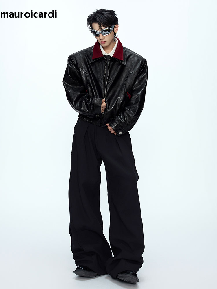 Veste en cuir PU à imprimé ser - Streetwear Brand Clothing avis et prix